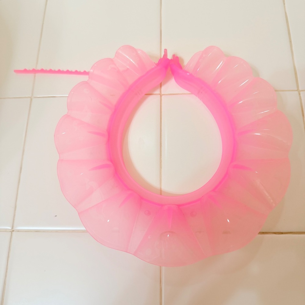 Pink Adjustable Baby Bath Visor Shampoo Shield for Hair Washing Water Guard